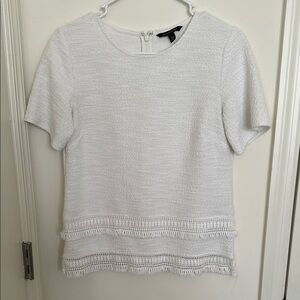 Banana Republic White Textured Women's Top